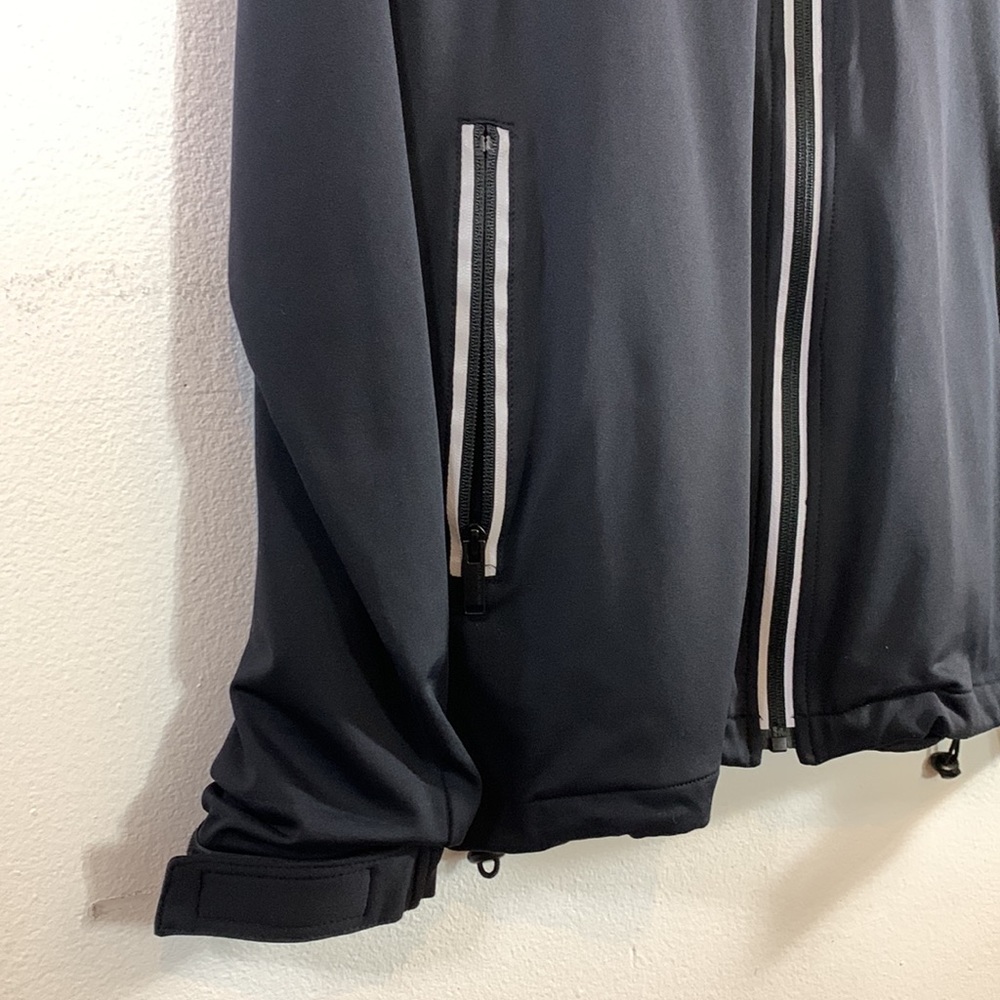 Like New Karl Lagerfeld Paris Athletic Zip Hoodie Track Jacket Reflective Stripe